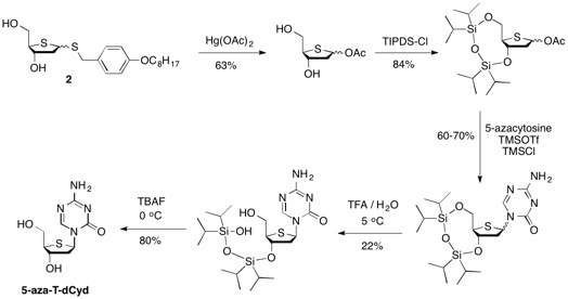 Synthesis of 5-aza-T-dCyd Starting From Diol